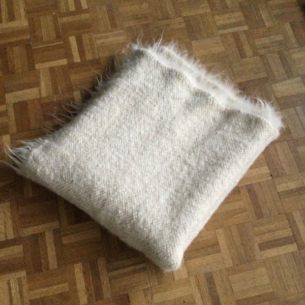 Fluffy White Thick Blanket Scandi Style Hand Loom