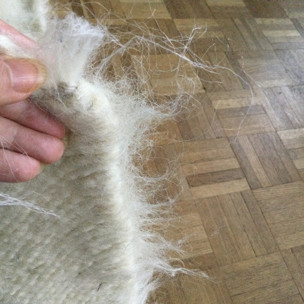 Fluffy White Thick Blanket Scandi Style Hand Loom