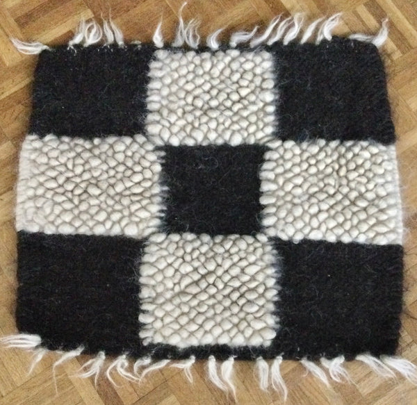Chess Seat Pad | Seat Cover. Handwoven . Wool.