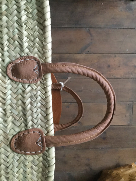 French Market Basket Leather Handles