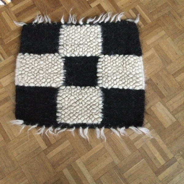 Chess Seat Pad | Seat Cover. Handwoven . Wool.