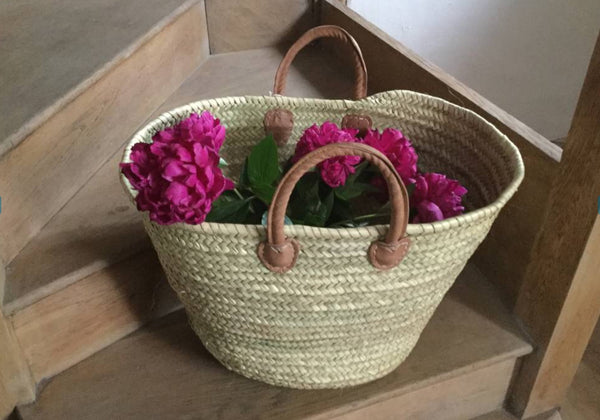 French Market Basket Leather Handles