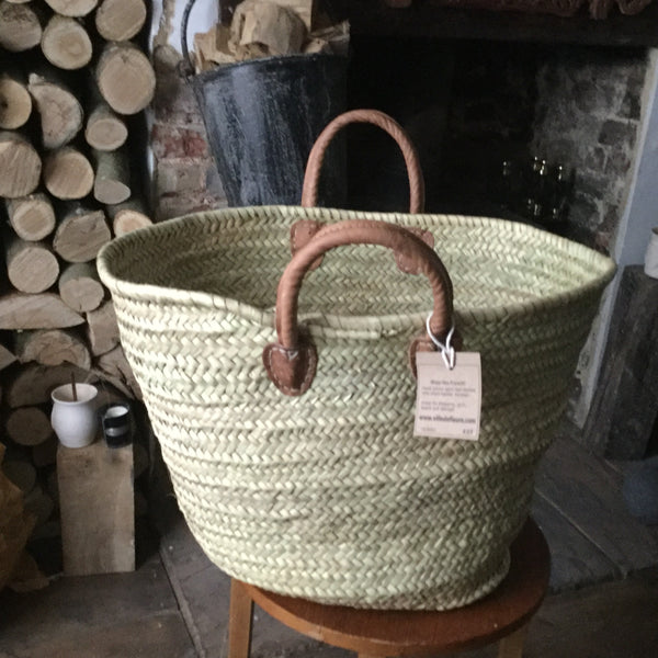 French Market Basket Leather Handles