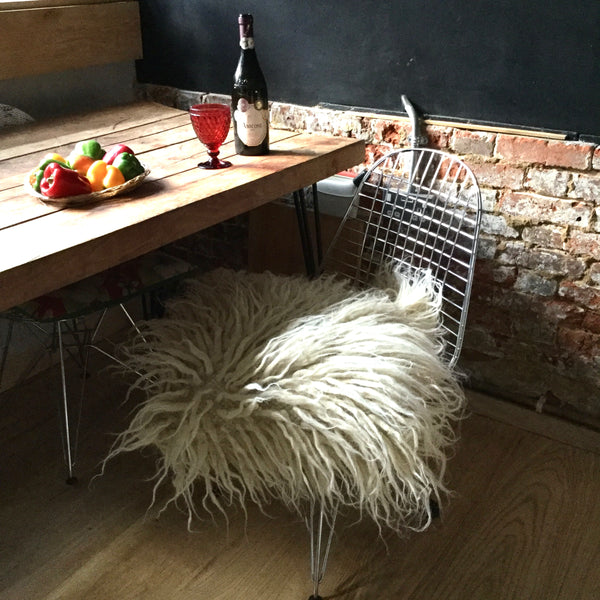 Sheepskin look pillow Cruelty free