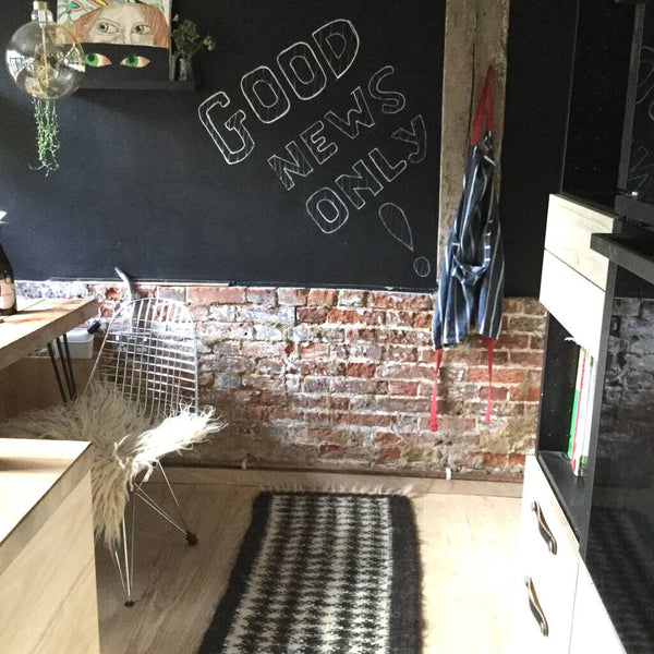 Dogtooth Wool Runner Rug Handmade