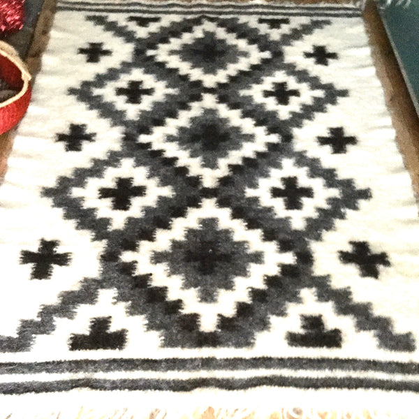 Crosses Wool Thick Rug  Hand Loom Custom Made