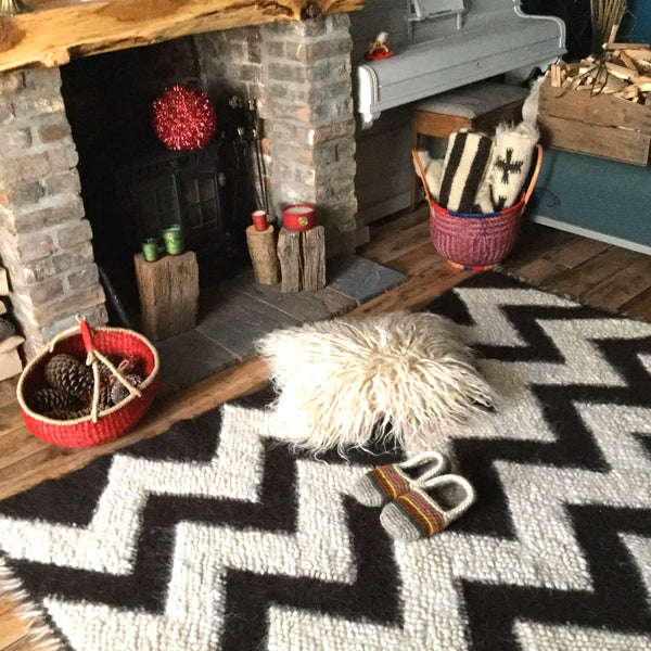 Shaggy Wool Cushion Sheepskin Look Hand Woven On Loom Custom Made