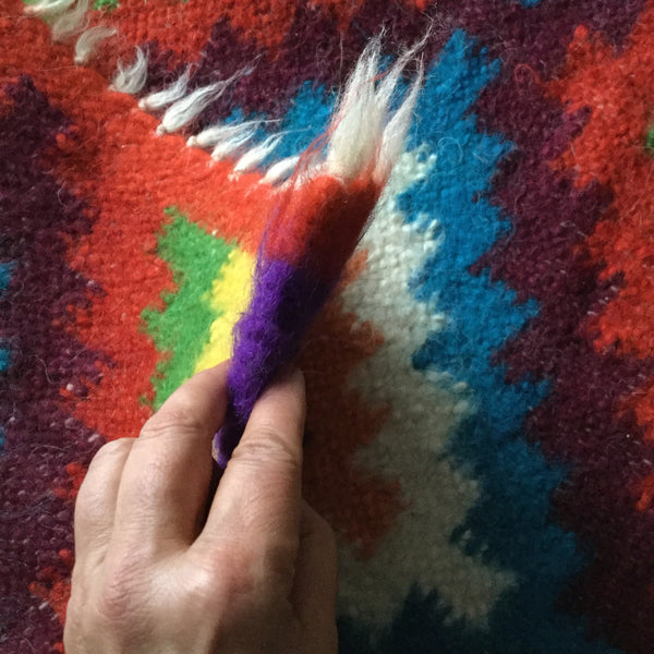 Patchwork Wool Rug Hand Loom  Fat Quarters Custom Made