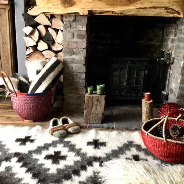 Crosses Wool Thick Rug  Hand Loom Custom Made