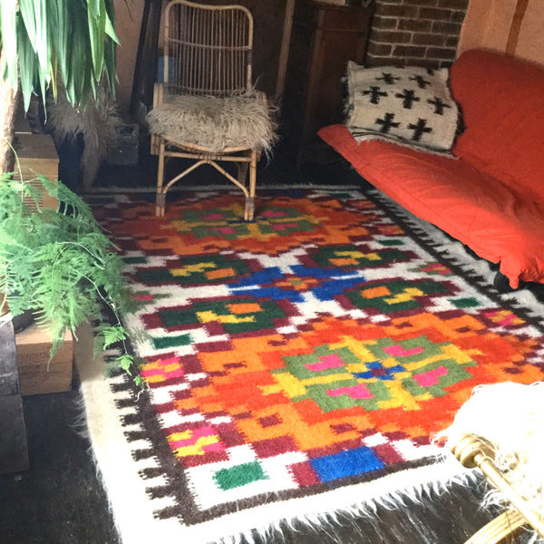Pumpkin Spice And Everything Nice Hand Woven Wool Rug Custom Made