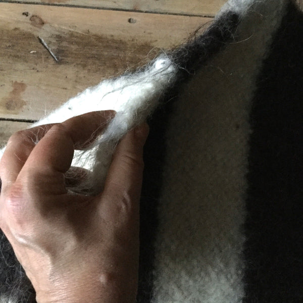 Red And Black Stripes Handwoven Sheep Wool Rug Custom Made