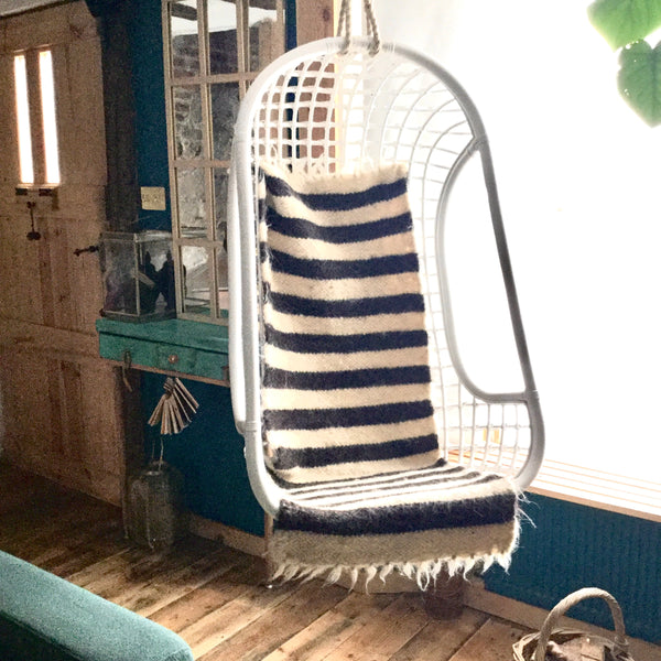 Stripe Rug Organic Sheep Wool Handmade Custom Made