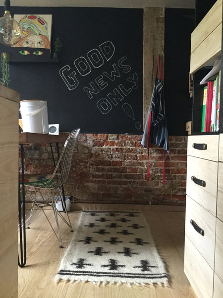 Crosses Rug Organic Sheep Wool Hand Loom  Handmade Custom Made