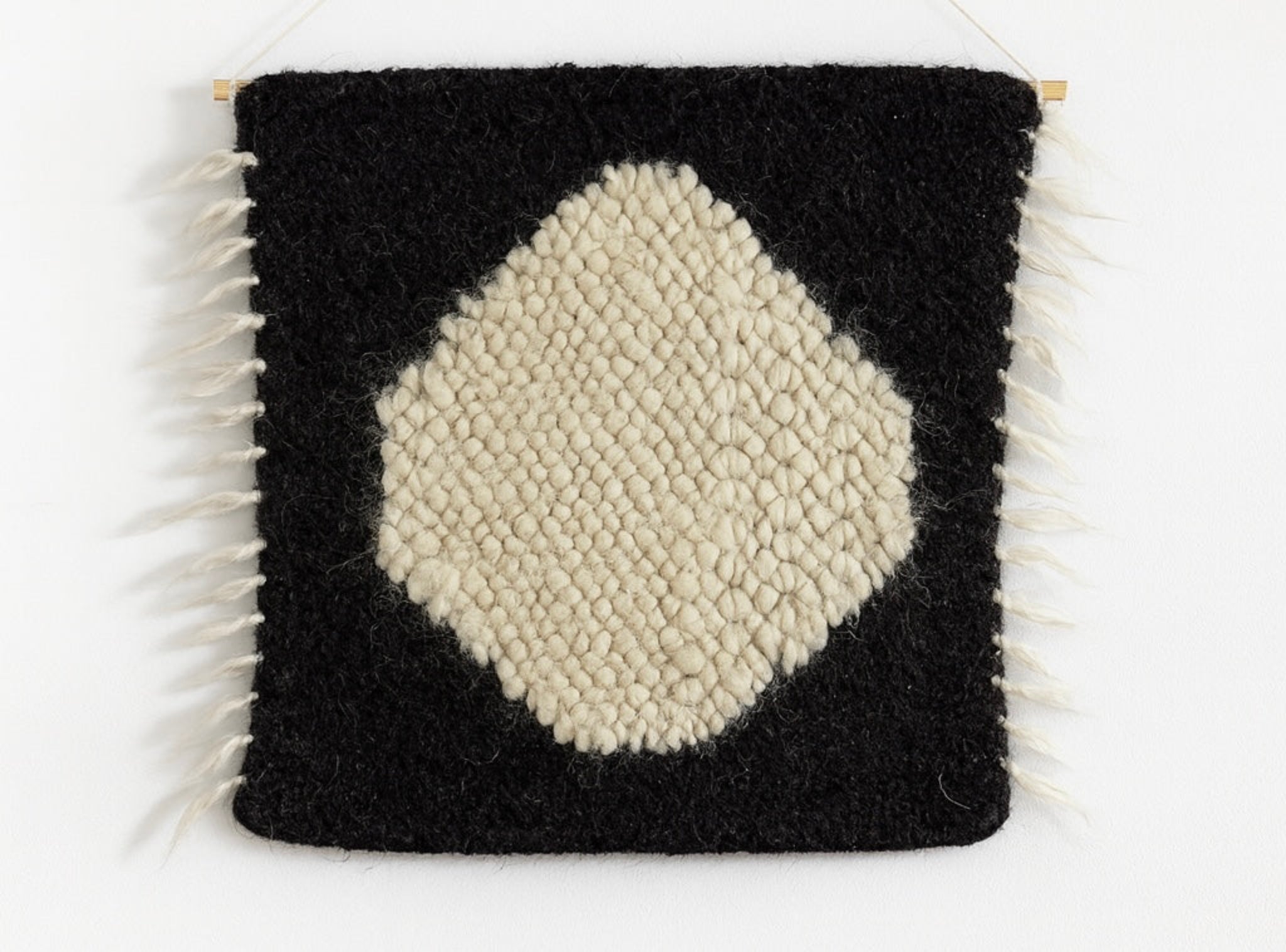 Monochrome Seat Pad | Seat Cover. Handwoven . Wool.