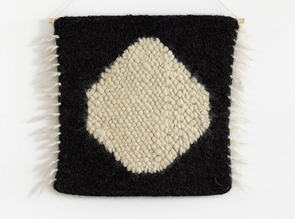 Monochrome Seat Pad | Seat Cover. Handwoven . Wool.
