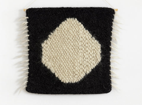 Monochrome Seat Pad | Seat Cover. Handwoven . Wool.