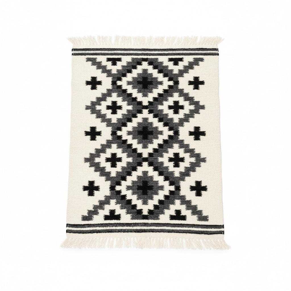 Crosses Wool Thick Rug  Hand Loom Custom Made