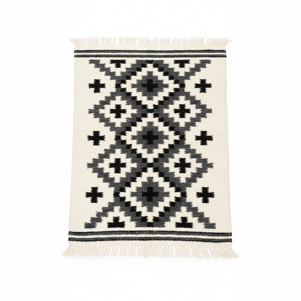 Crosses Wool Thick Rug  Hand Loom Custom Made