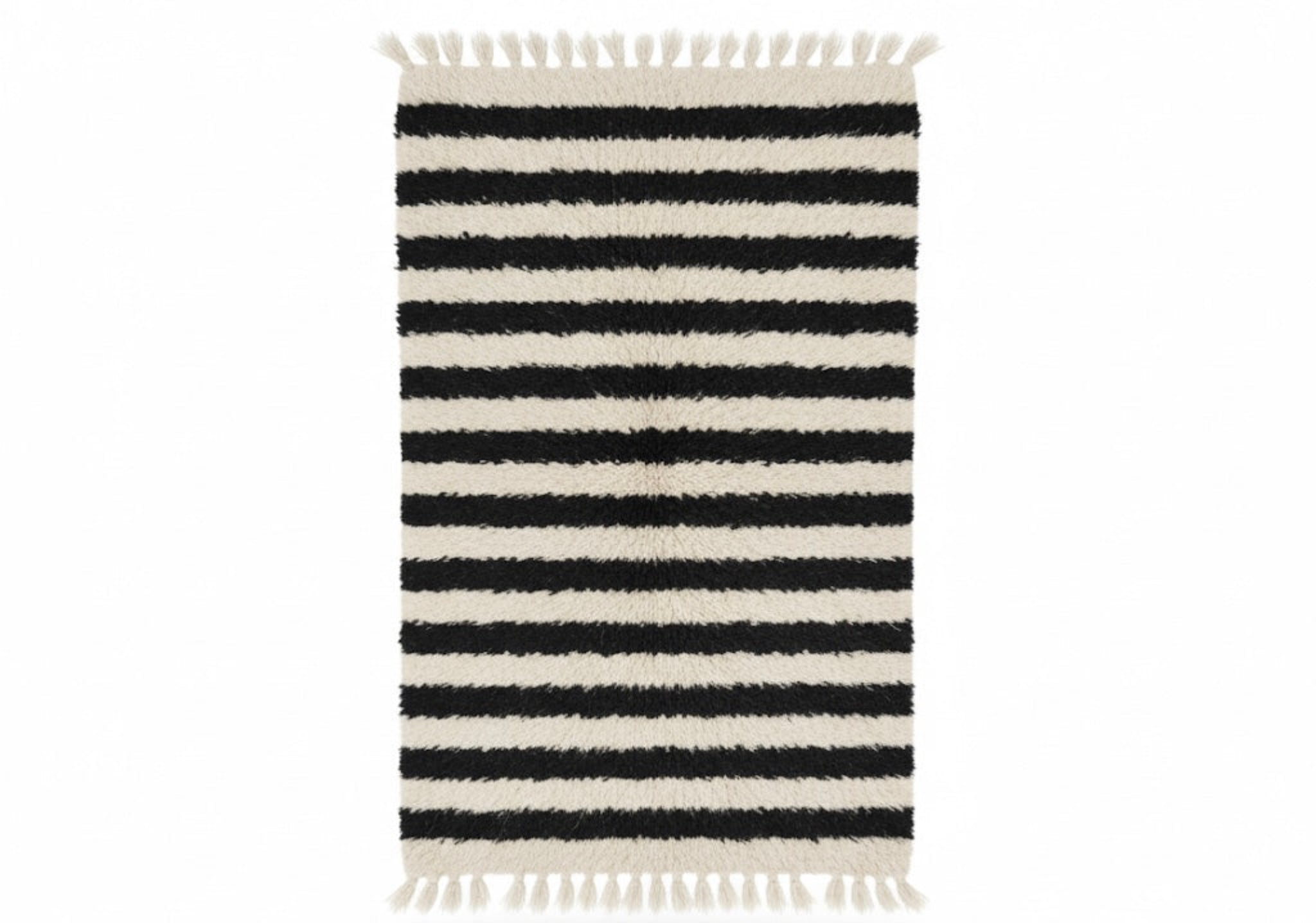 Stripe Rug Organic Sheep Wool Handmade Custom Made