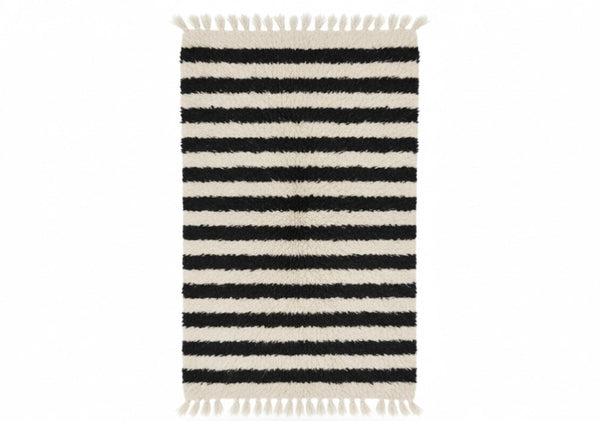 Stripe Rug Organic Sheep Wool Handmade Custom Made