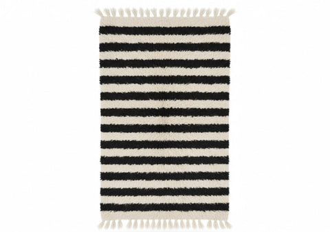 Stripe Rug Organic Sheep Wool Handmade Custom Made