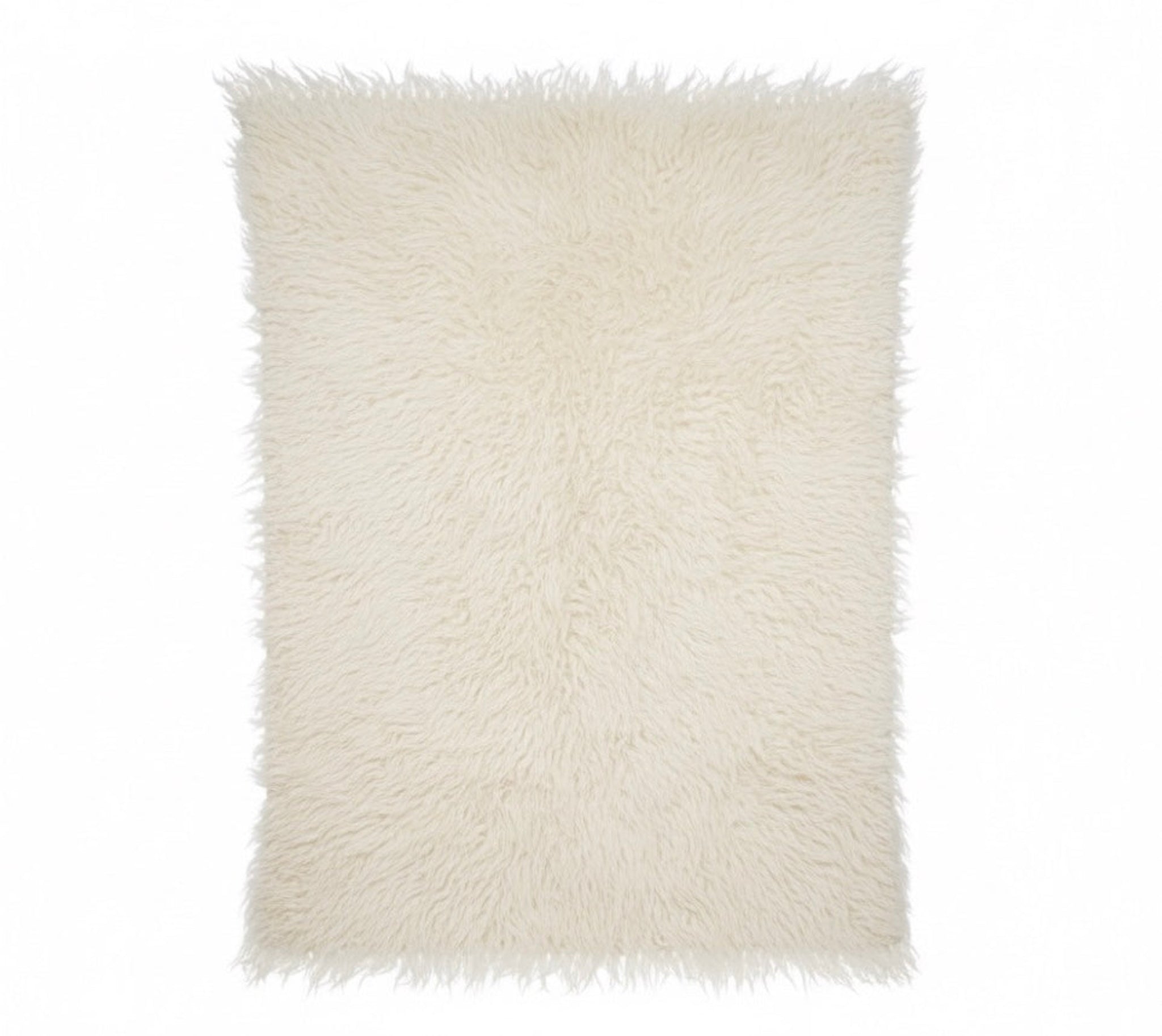 Fluffy White Thick Blanket Scandi Style Hand Loom