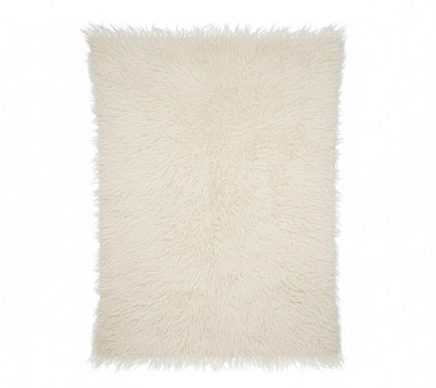 Fluffy White Thick Blanket Scandi Style Hand Loom