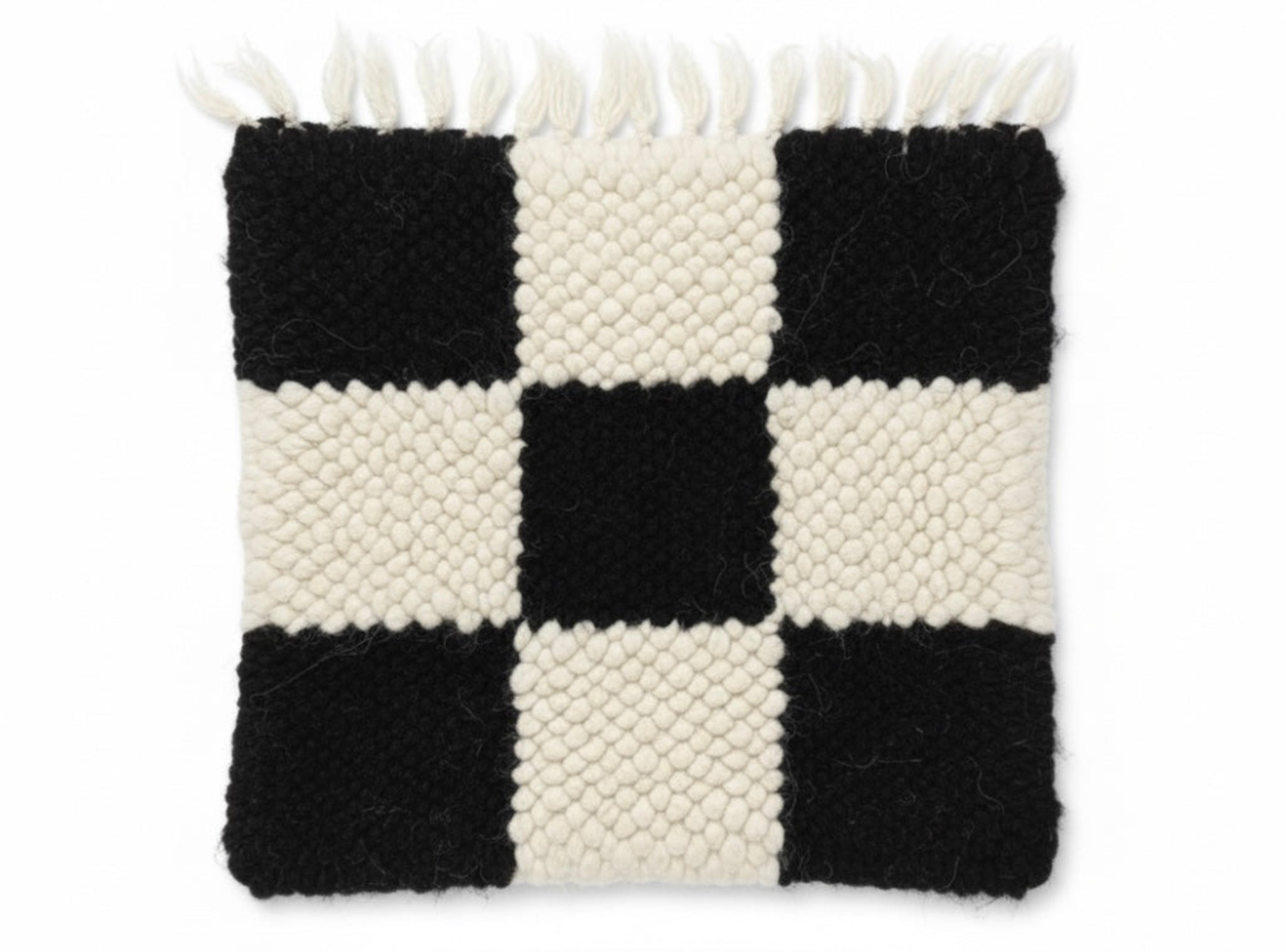 Chess Seat Pad | Seat Cover. Handwoven . Wool.