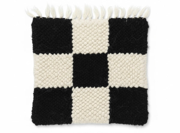 Chess Seat Pad | Seat Cover. Handwoven . Wool.