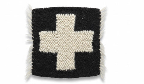 Cross Seat Pad | Seat Cover. Handwoven . Wool.