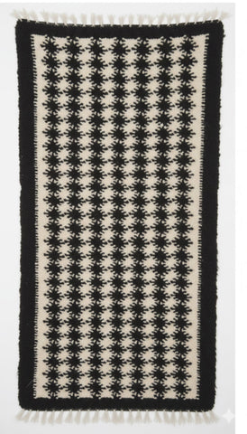 Dogtooth Wool Runner Rug Handmade