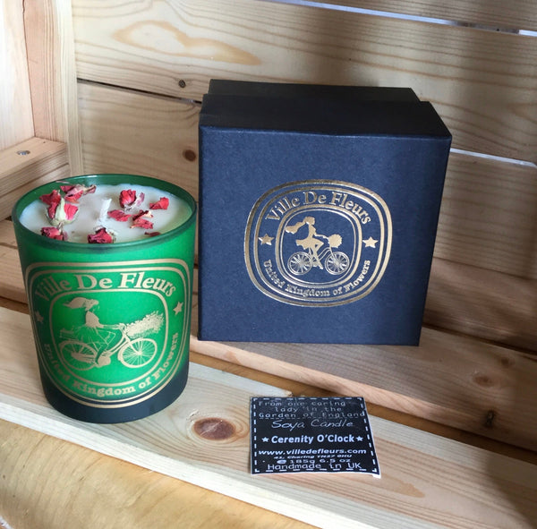 Me-Time Lavender and Dead Sea Candle: Emerald Green Glass, Vegan Aromatherapy Gift