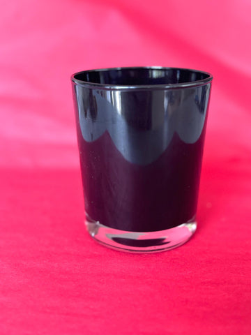 Glossy Black Glass Candle Container | DIY Candle Making Supplies
