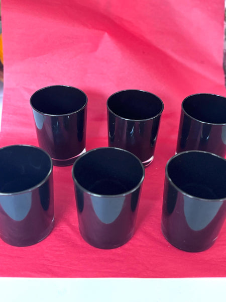 Glossy Black Glass Candle Container | DIY Candle Making Supplies