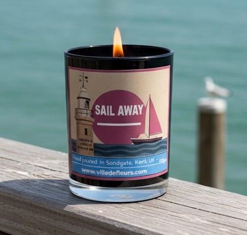 Sail Away Scented Candle – Coastal Seaweed & Citrus, Vegan