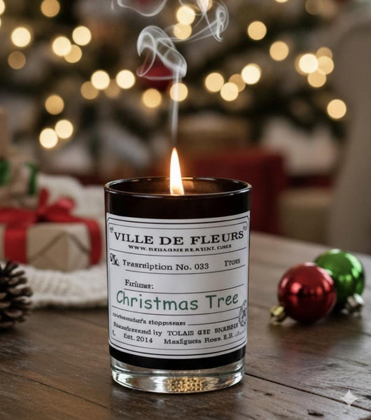 Christmas Tree Candle – Winter Pine Forest, Evergreen Cedarwood, Holiday cozy Home Fragrance