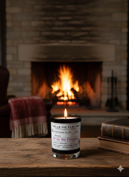 Fireside Glow Candle, Woody Spicy Scent, Vegan Home Fragrance