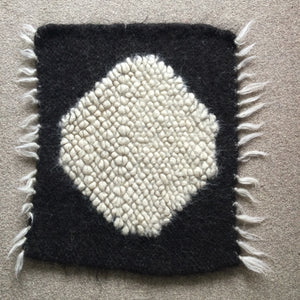 Monochrome Seat Pad | Seat Cover. Handwoven . Wool.