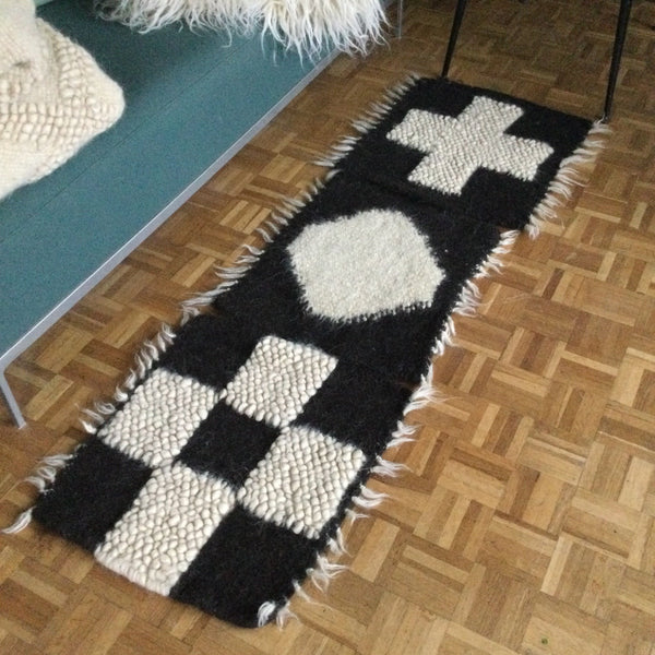 Chess Seat Pad | Seat Cover. Handwoven . Wool.