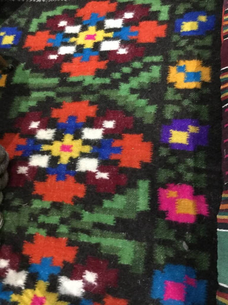 Custom Made Flowers Patchwork Hand woven Wool Rug