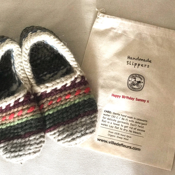Handmade Unisex Organic Sheep Wool Slippers Lucky Dip